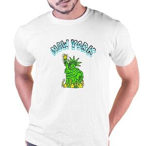 New York Statue Of Liberty Retro City Graphic Tourist Gift T-Shirt